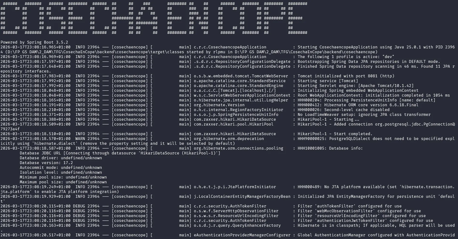Backend de Cosecha en Cope con Spring Boot