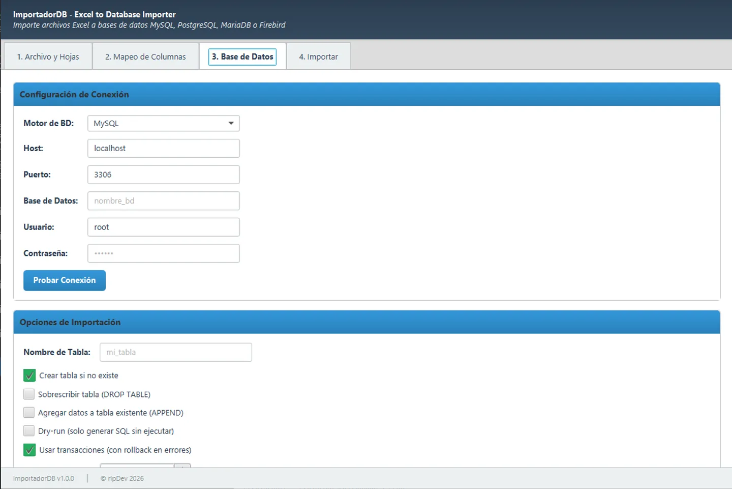 Portada del proyecto ImportadorDB, una herramienta para importar datos de Excel a SQL